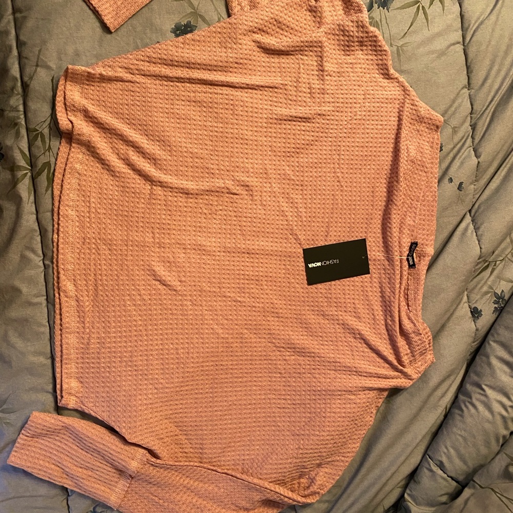 Rose color, off the shoulder